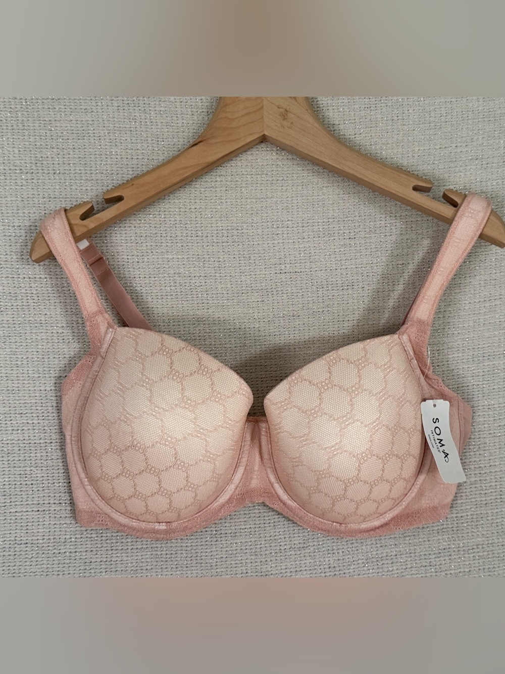 Soma Stunning Support Geo Lace Full Coverage Bra 34DD NWT